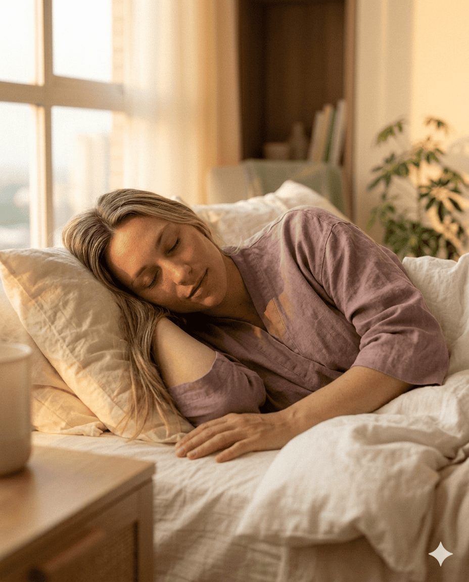 Mamá con su bebé descansando en un ambiente tranquilo en casa